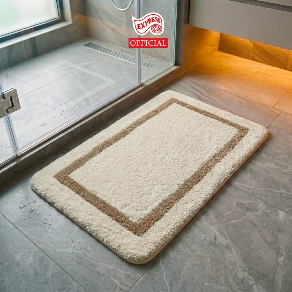 พรมเช็ดเท้าหน้าประตู EXPRESS CARPET รุ่น EM2-5 ขนาด45X70 ซม. หนา 20 มม. สีครีม 